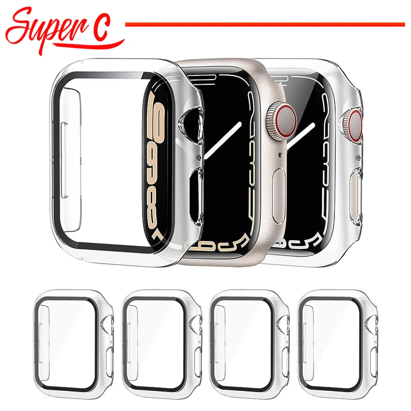 کاور سوپرسی مدل SC-360 مناسب برای اپل واچ Series SE 2022 Aluminum Case 44mm / SE 2021 Aluminum Case 44mm / Series 5 44mm / Series 6 44mm / SE 44mm به همراه محافظ صفحه نمایش