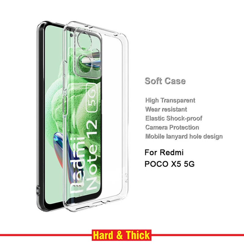 کاور هارد اند تیک مدل Clear مناسب برای گوشی موبایل شیائومی Poco X5 5G / Redmi Note 12 5G
