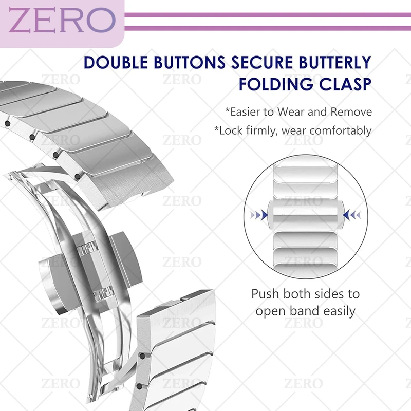 بند زیرو مدل Butterfly-Link-ZR مناسب برای اپل واچ سری 4/5/6/Se سایز 44mm