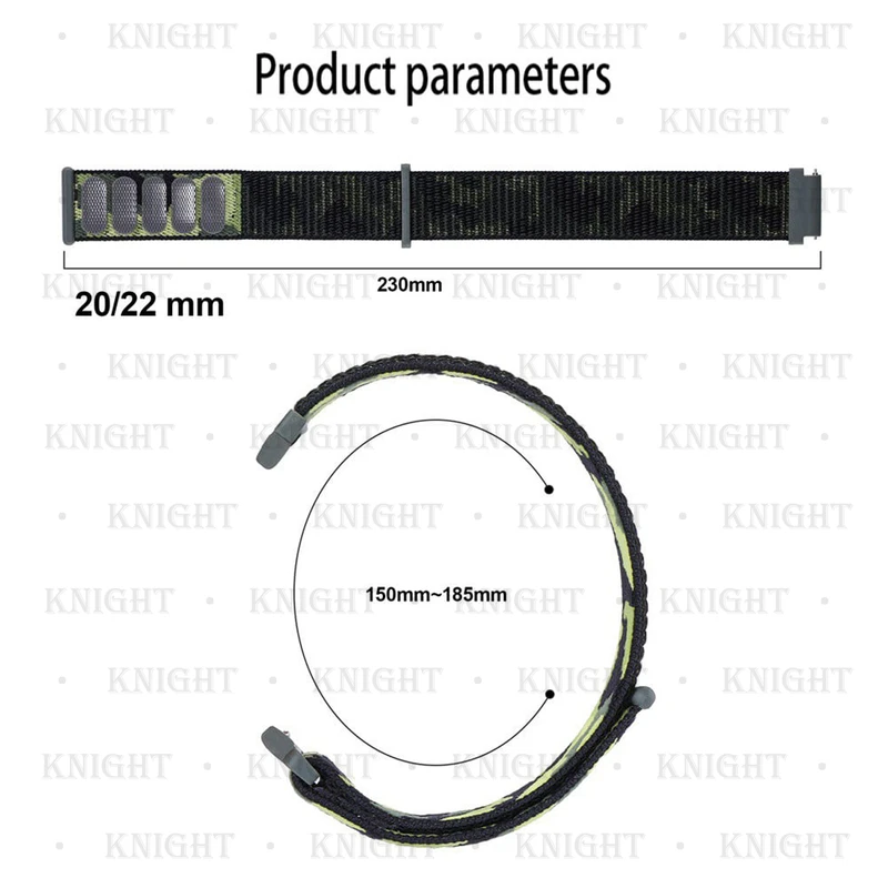 بند نایت مدل Nylon-Army-KT-TW مناسب برای ساعت هوشمند سامسونگ Galaxy Gear S3 / Galaxy Watch 3 45mm / Watch 46mm / S3 Frontier / S3 Classic Gear 2 R380 / Neo R381 / Live 382