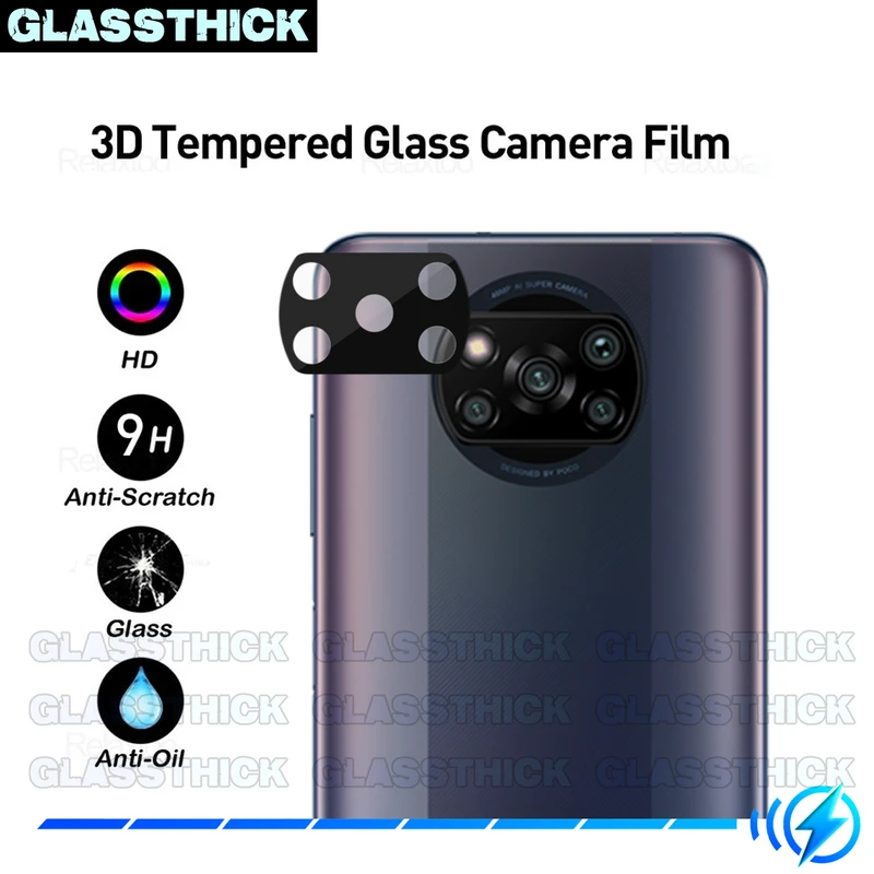 محافظ لنز دوربین گلستیک مدل 3D-GL مناسب برای گوشی موبایل شیائومی Poco X3 / X3 Pro / X3 NFC