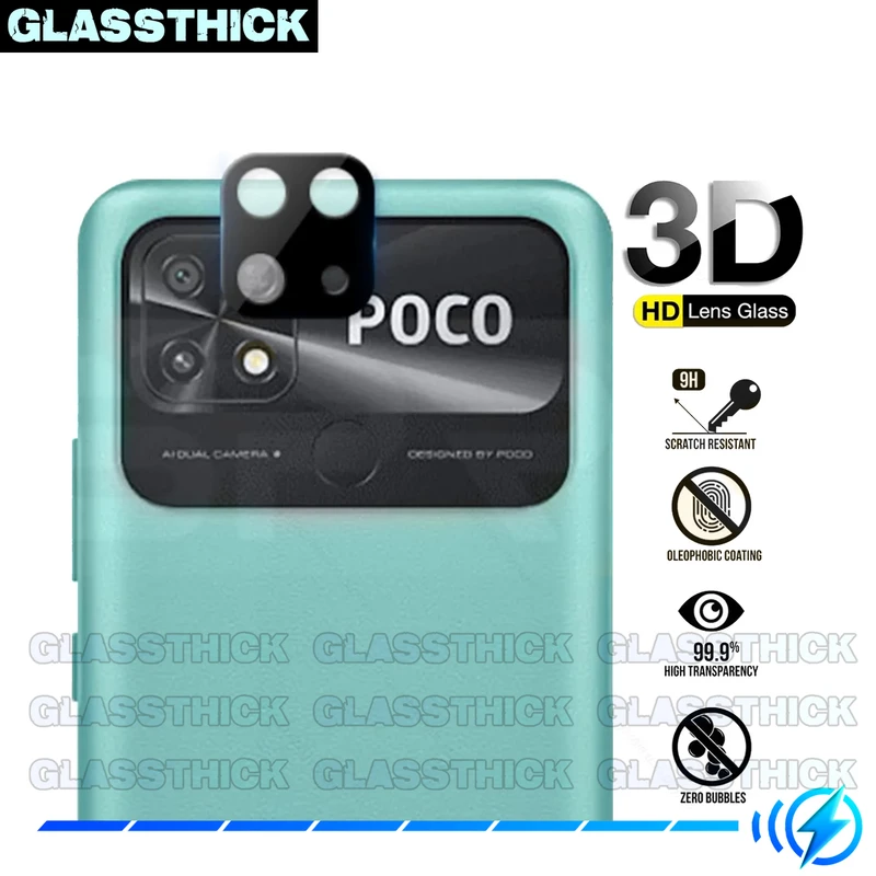 محافظ لنز دوربین گلستیک مدل 3D-GL مناسب برای گوشی موبایل شیائومی Poco C40 / Redmi 10C