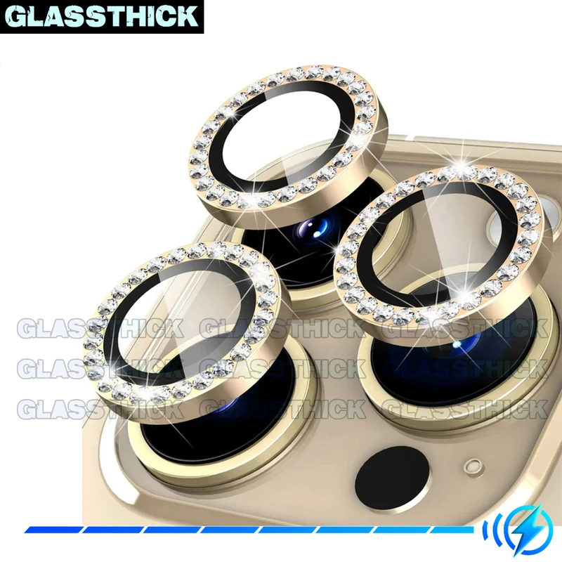 محافظ لنز دوربین گلستیک مدل Ring Metal Diamond مناسب برای گوشی موبایل اپل Iphone 14 Pro / 14 Pro max