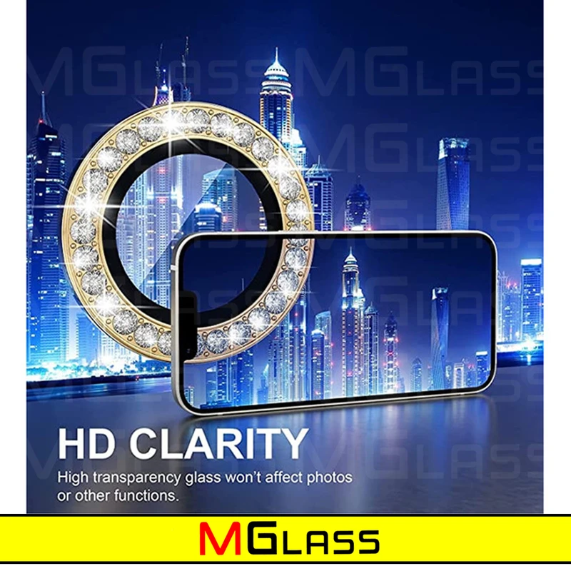 محافظ لنز دوربین ام‌گلس مدل Ring Diamond مناسب برای گوشی موبایل اپل Iphone 13 Pro / 13 Pro max