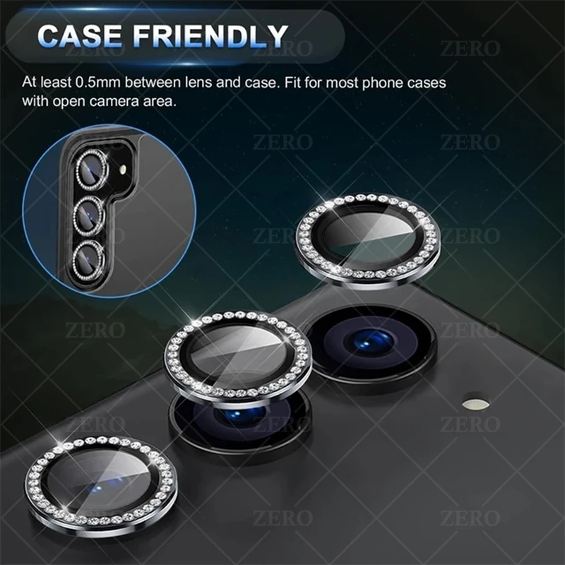 محافظ لنز دوربین رینگی زیرو مدل Ring-Diamond-ZR مناسب برای گوشی موبایل سامسونگ Galaxy A55