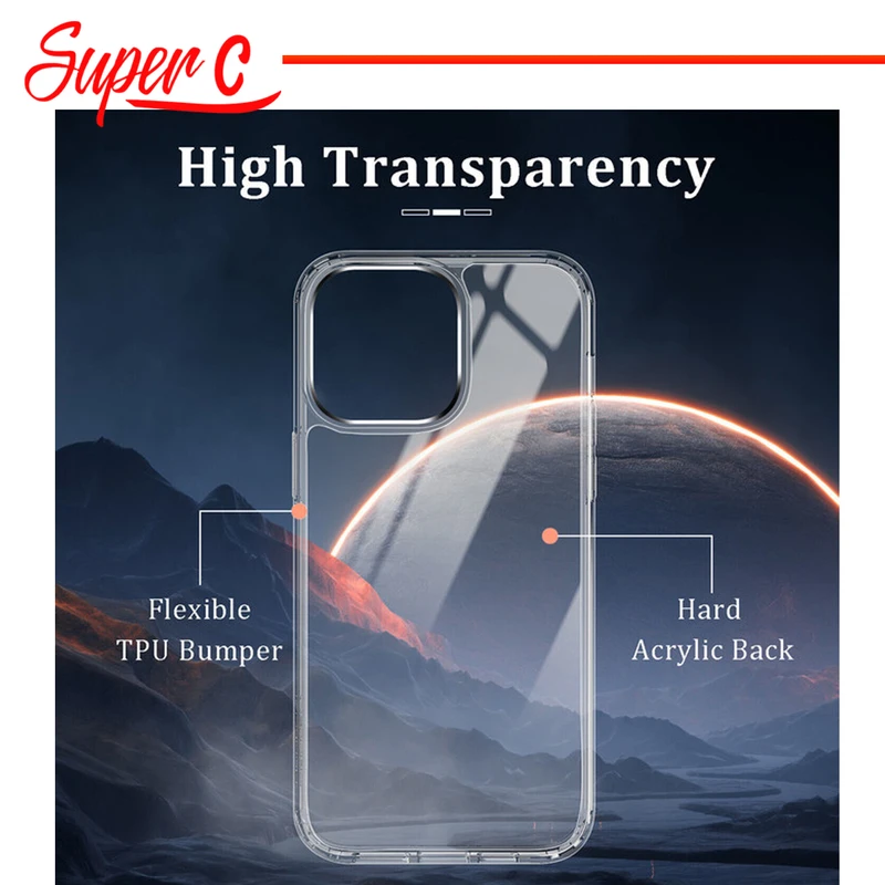 کاور سوپرسی مدل Clear مناسب برای گوشی موبایل اپل iPhone 13 Pro