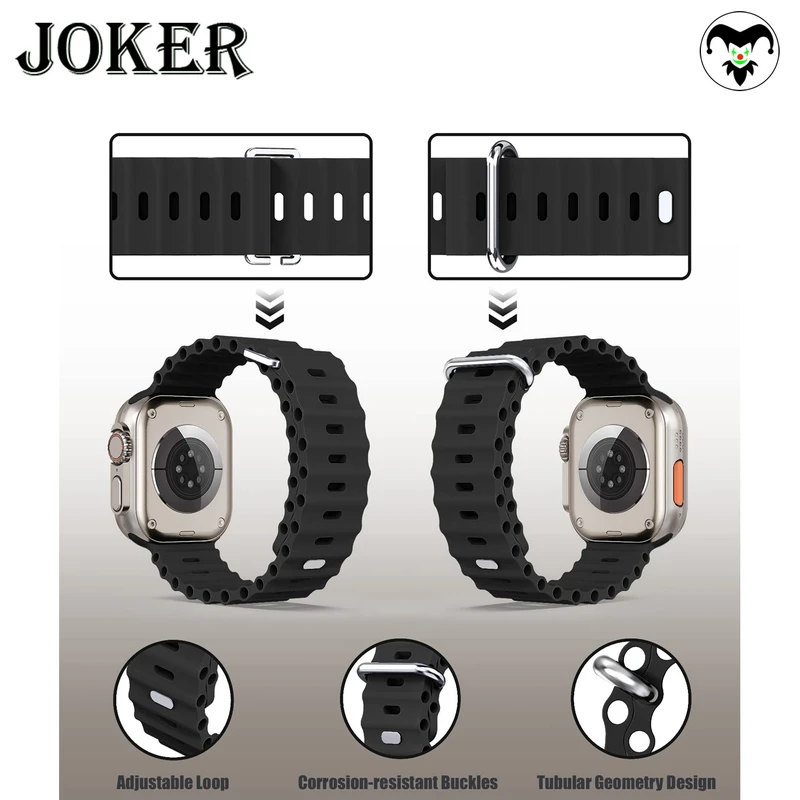 بند جوکر مدل Ocean مناسب برای اپل واچ Series 8 Aluminum 45 میلی متری