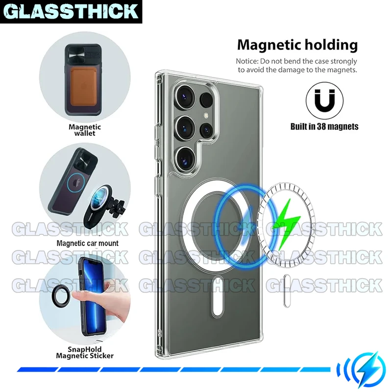 کاور گلستیک مدل GL-Magsafe-Clear مناسب برای گوشی موبایل سامسونگ Galaxy S24 Ultra