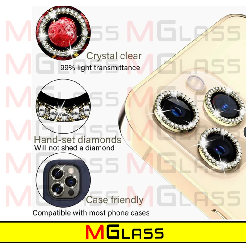 محافظ لنز دوربین ام‌گلس مدل Diamond Ring مناسب برای گوشی موبایل اپل Iphone 12 Pro Max