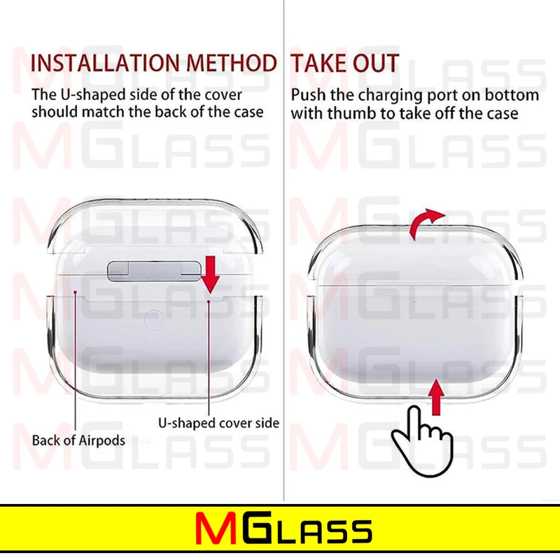 کاور ام‌گلس مدل Clear-MG مناسب برای کیس اپل ایرپاد Airpods Pro 2