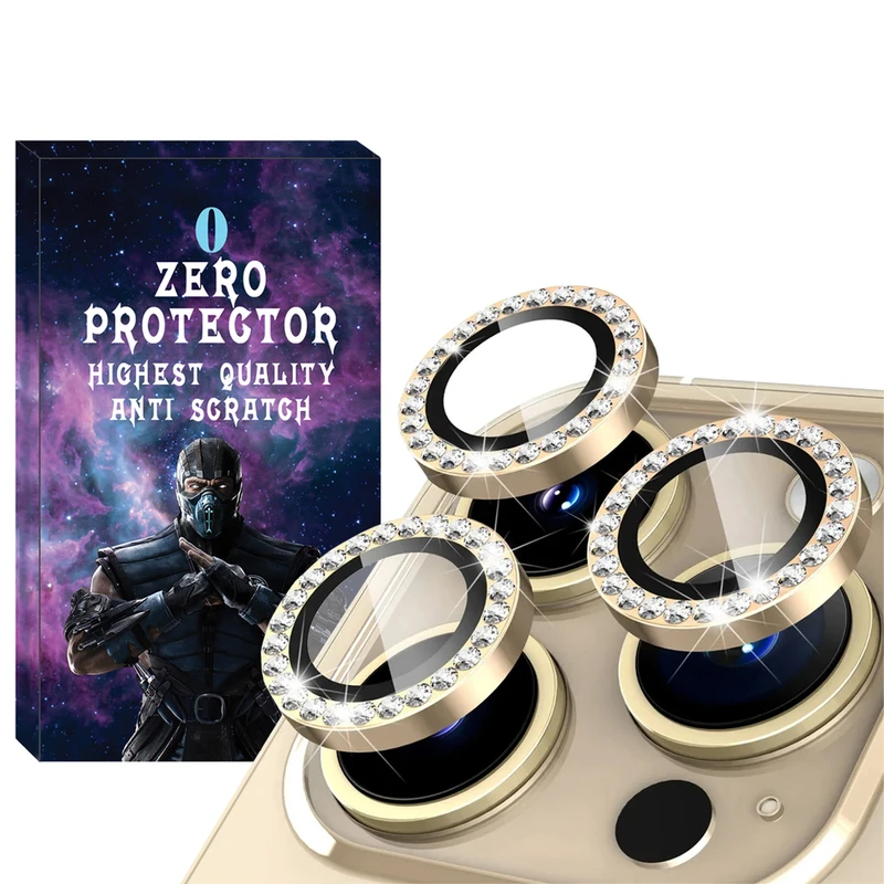 محافظ لنز دوربین زیرو مدل Ring-Diamond مناسب برای گوشی موبایل اپل Iphone 11 Pro / 11 Pro Max