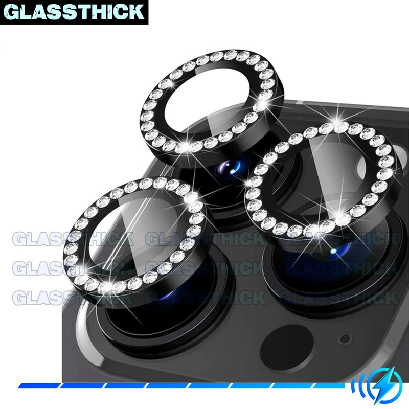 محافظ لنز دوربین گلستیک مدل Ring Metal Diamond مناسب برای گوشی موبایل اپل Iphone 14 Pro / 14 Pro max