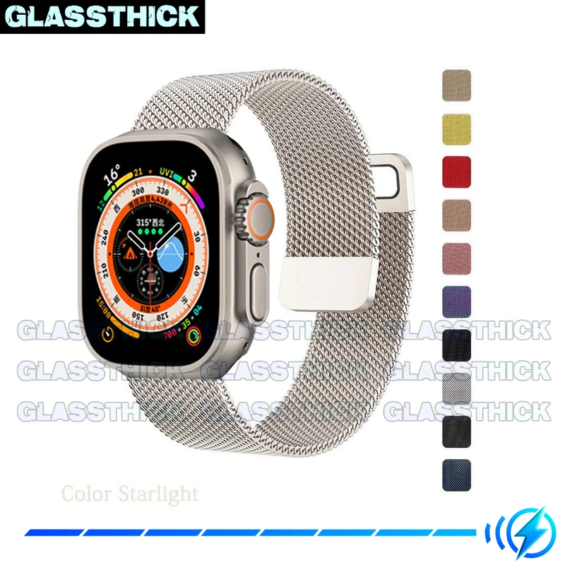 بند گلستیک مدل Milanese-GL مناسب برای ساعت هوشمند الترا T1000 Ultra 49mm