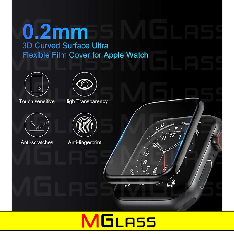محافظ صفحه نمایش نانو ام‌گلس مدل PMA-MG مناسب برای اپل واچ Series 1 Aluminum 38 / Series 2 38mm / Series 3 38mm بسته سه عددی