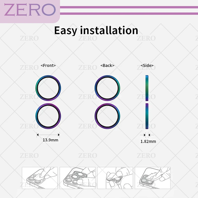 محافظ لنز دوربین رینگی زیرو مدل Ring-Metal-ZR مناسب برای گوشی موبایل ناتینگ Phone 1
