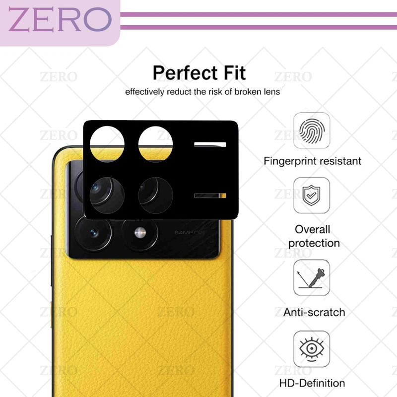 محافظ لنز دوربین زیرو مدل 3D-ZR مناسب برای گوشی موبایل شیائومی Poco X6 Pro
