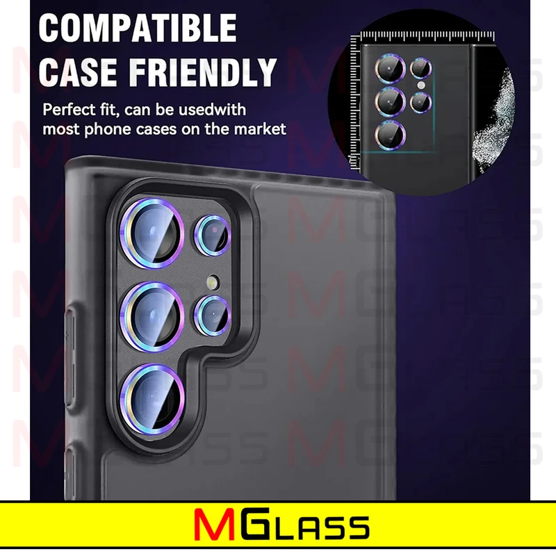 محافظ لنز دوربین ام‌گلس مدل Colorful Ring MG مناسب برای گوشی موبایل سامسونگ Galaxy S23 Ultra