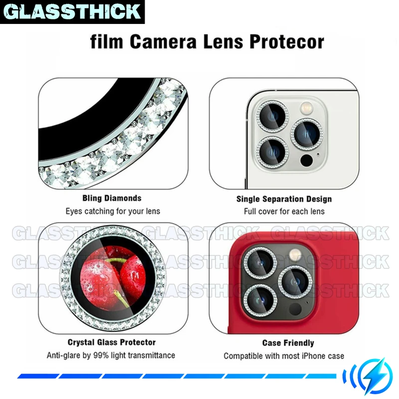محافظ لنز دوربین گلستیک مدل Ring-Diamond مناسب برای گوشی موبایل اپل Iphone 11