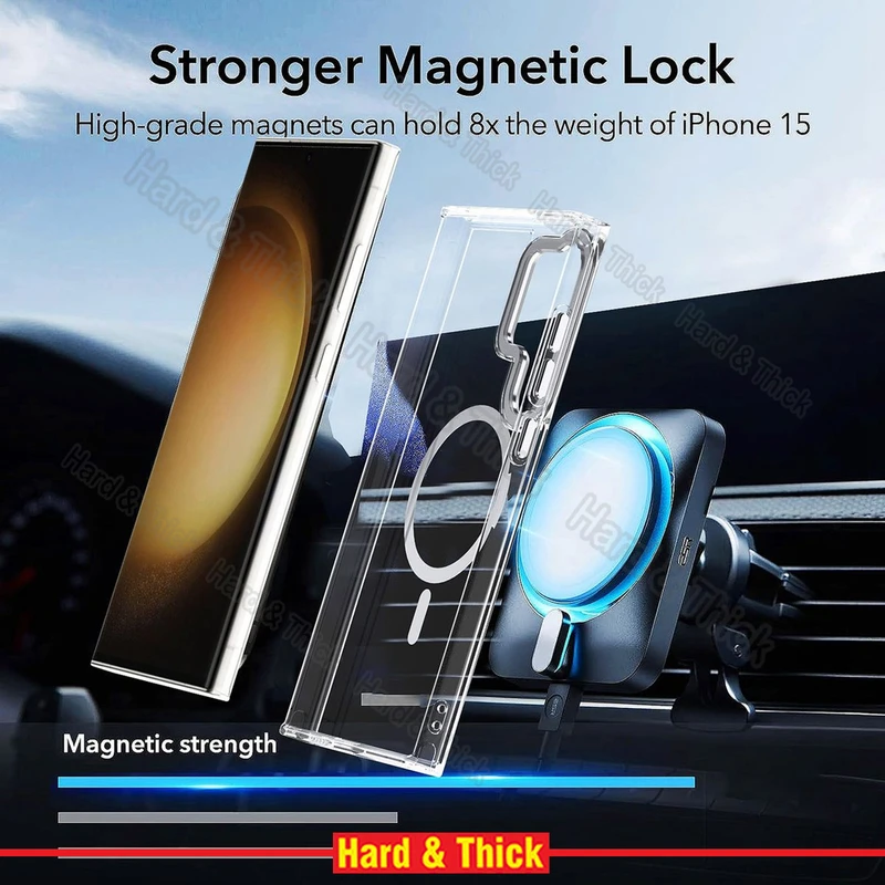 کاور هارد اند تیک مدل HT-Magsafe-Clear مناسب برای گوشی موبایل سامسونگ Galaxy S24 Ultra