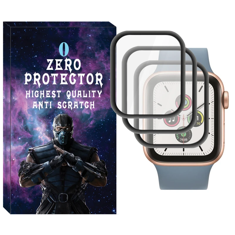 محافظ صفحه نمایش نانو زیرو مدل NZO مناسب برای ساعت هوشمند اپل iWatch Series 7 SE 44mm بسته سه عددی