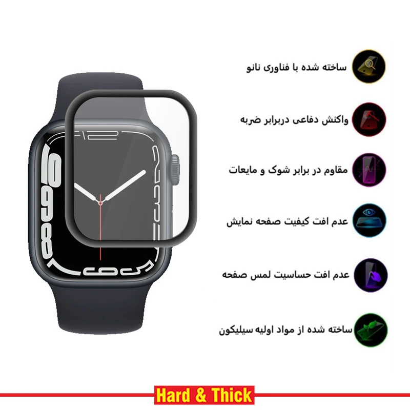 محافظ صفحه نمایش نانو هارد اند تیک مدل NHT مناسب برای اپل واچ سری 8 45 میلی متری بسته سه عددی