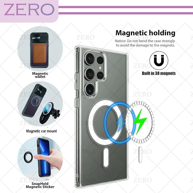 کاور زیرو مدل Clear-Magsafe-ZR مناسب برای گوشی موبایل سامسونگ Galaxy S24 Ultra