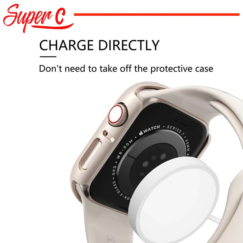 کاور سوپرسی مدل SC-360 مناسب برای اپل واچ Series 8 Aluminum 41mm / Series 7 Aluminum 41mm به همراه محافظ صفحه نمایش