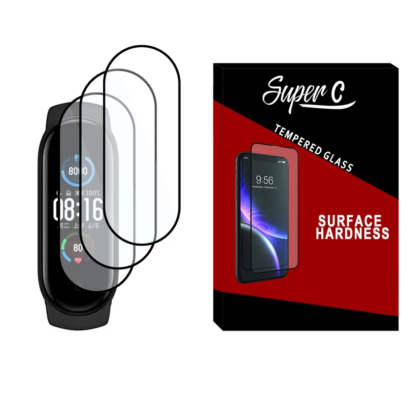 محافظ صفحه نمایش نانو سوپرسی مدل SRC مناسب برای ساعت هوشمند شیائومی Mi Band 4 بسته سه عددی