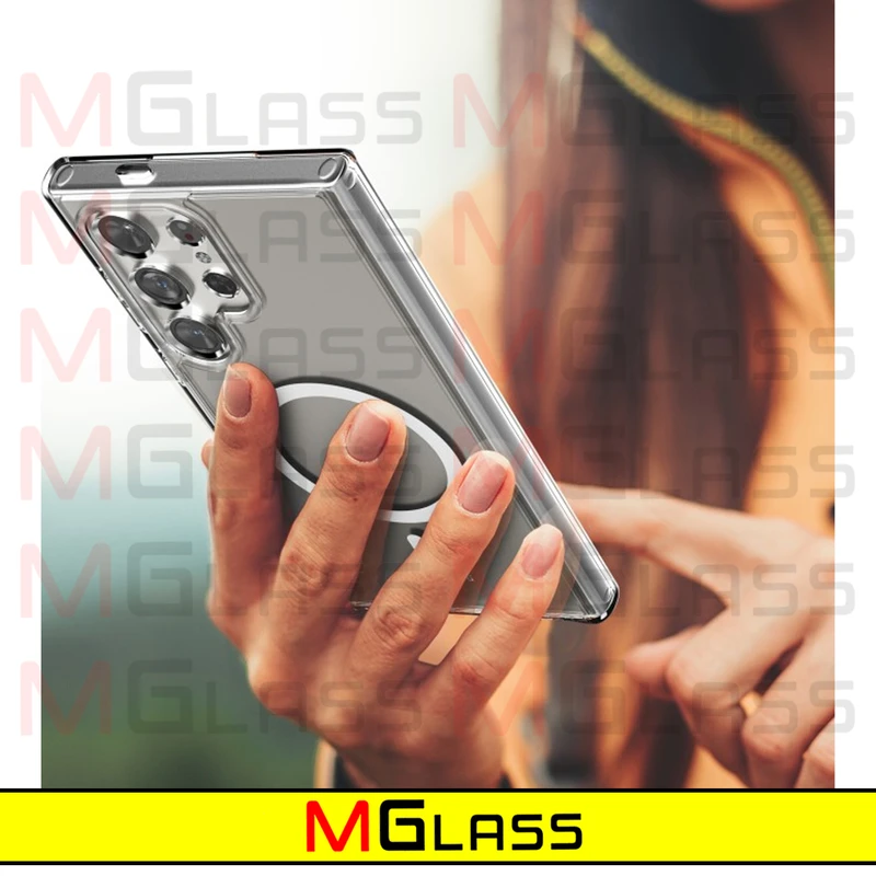 کاور ام‌گلس مدل Clear-Magsafe-MG مناسب برای گوشی موبایل سامسونگ Galaxy S24 Ultra