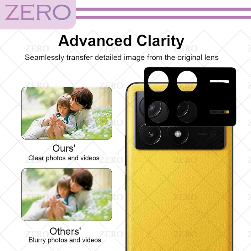 محافظ لنز دوربین زیرو مدل 3D-ZR مناسب برای گوشی موبایل شیائومی Poco X6 Pro