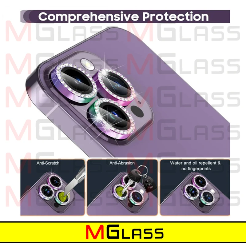 محافظ لنز دوربین ام‌گلس مدل Metal Diamond مناسب برای گوشی موبایل اپل Iphone 12 Pro