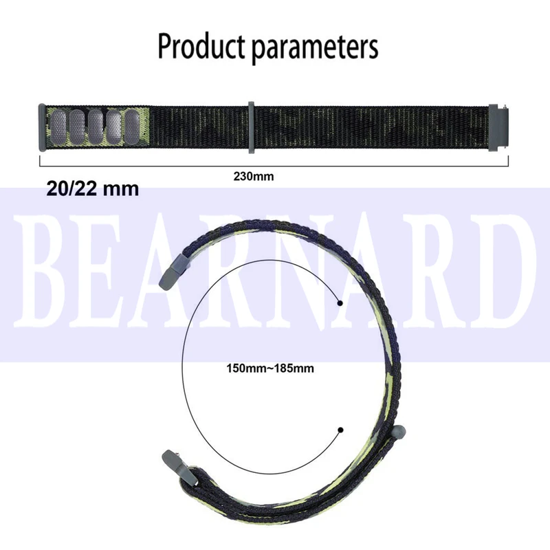 بند برنارد مدل Nylon-Army-BR-TW مناسب برای ساعت هوشمند سامسونگ Galaxy Gear S3 / Galaxy Watch 3 45mm / Watch 46mm / S3 Frontier / S3 Classic Gear 2 R380 / Neo R381 / Live 382