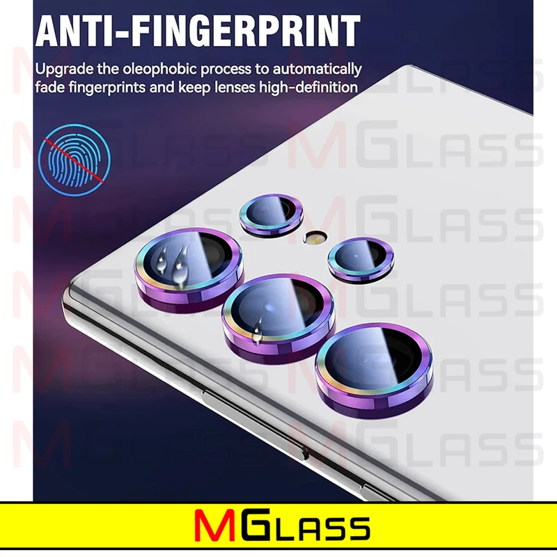محافظ لنز دوربین ام‌گلس مدل Colorful Ring MG مناسب برای گوشی موبایل سامسونگ Galaxy S23 Ultra