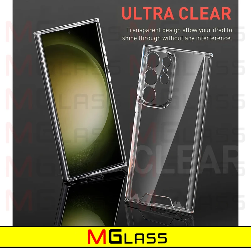 کاور ام‌گلس مدل Clear-MGL مناسب برای گوشی موبایل سامسونگ Galaxy S24 Ultra 5G به همراه محافظ صفحه نمایش گوشی