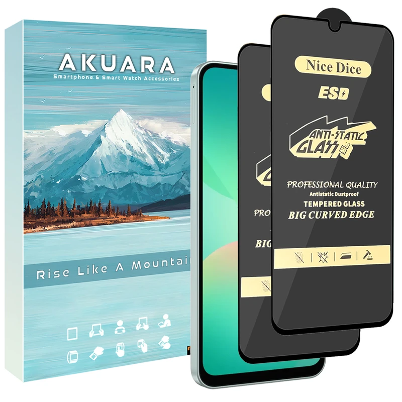 محافظ صفحه نمایش آنتی استاتیک آکوآرا مدل NC Antistatic AKU nas2 مناسب برای گوشی موبایل سامسونگ Galaxy A14 / F14 / A22 5G مجموعه دو عددی