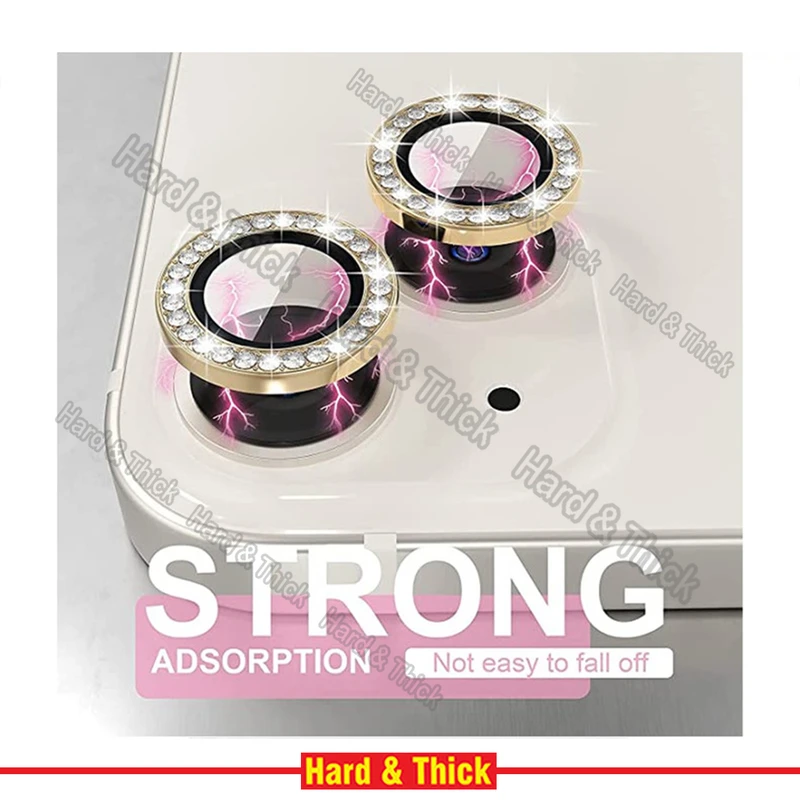محافظ لنز دوربین هارد اند تیک مدل Ring Metal Diamond مناسب برای گوشی موبایل اپل Iphone 14 Pro / 14 Pro max