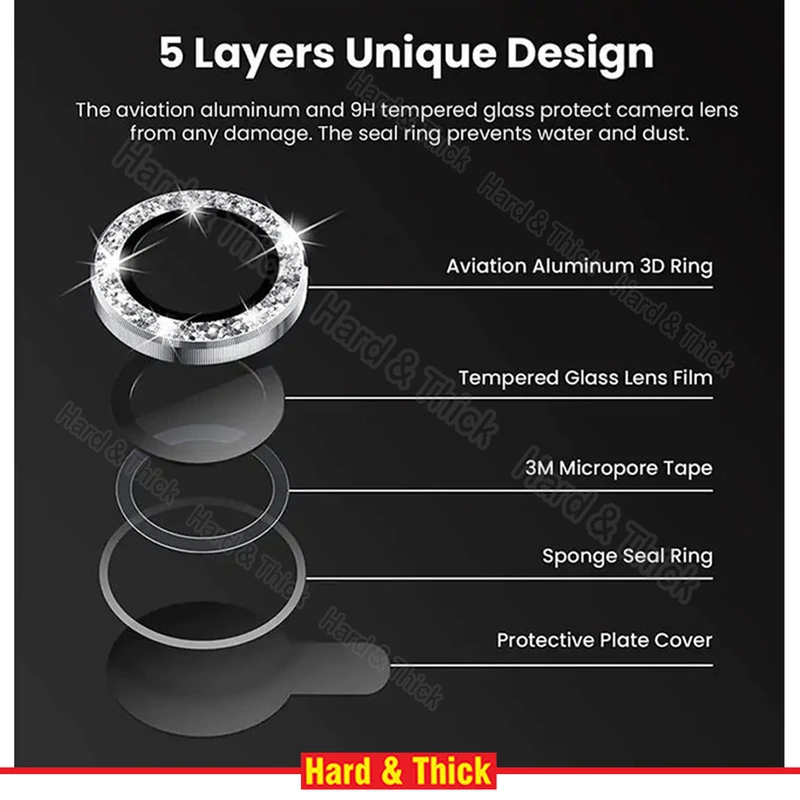 محافظ لنز دوربین هارد اند تیک مدل Diamond Ring مناسب برای گوشی موبایل اپل Iphone 12 Pro Max