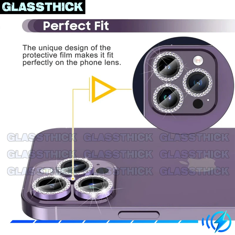 محافظ لنز دوربین گلستیک مدل Ring Diamond مناسب برای گوشی موبایل اپل Iphone 13 Pro / 13 Pro max