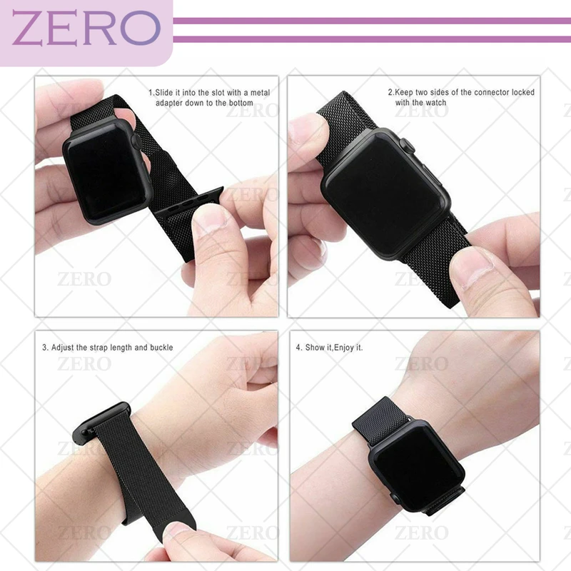 بند زیرو مدل Milanese-ZR مناسب برای ساعت هوشمند الترا T1000 Ultra 49mm