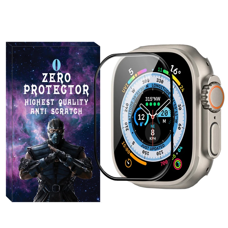 محافظ صفحه نمایش شیشه‌ای زیرو مدل SH-FULL-ZR مناسب برای اپل واچ Ultra 49mm / Ultra 2 49mm