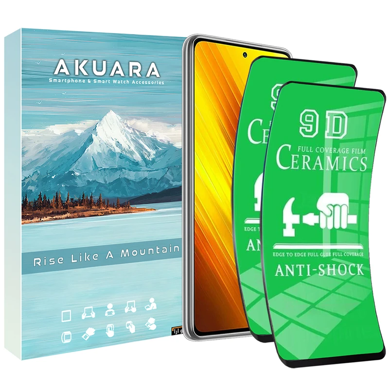 محافظ صفحه نمایش سرامیکی آکوآرا مدل CR2 AKU مناسب برای گوشی موبایل سامسونگ Galaxy A81 / M51 / F62 مجموعه دو عددی