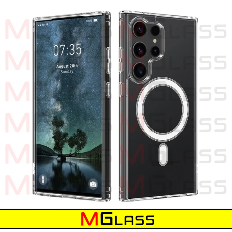 کاور ام‌گلس مدل Clear-Magsafe-MG مناسب برای گوشی موبایل سامسونگ Galaxy S24 Ultra