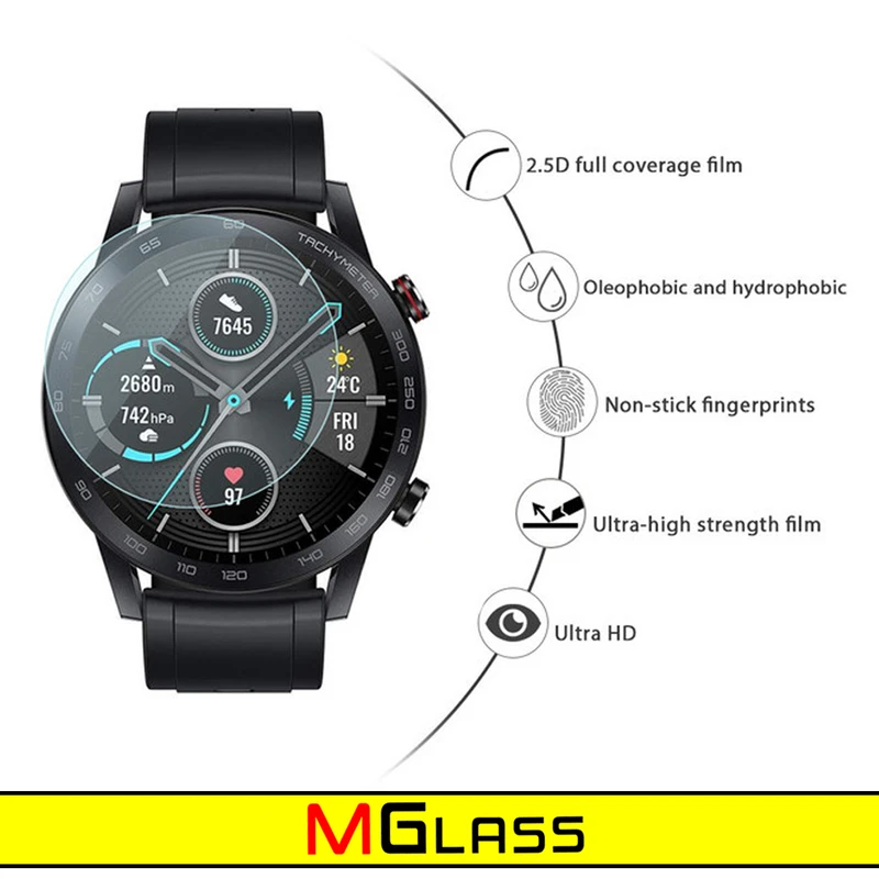 محافظ صفحه نمایش شیشه‌ای ام‌گلس مدل Glass-MG مناسب برای ساعت هوشمند شیائومی Watch S2 46mm بسته دو عددی