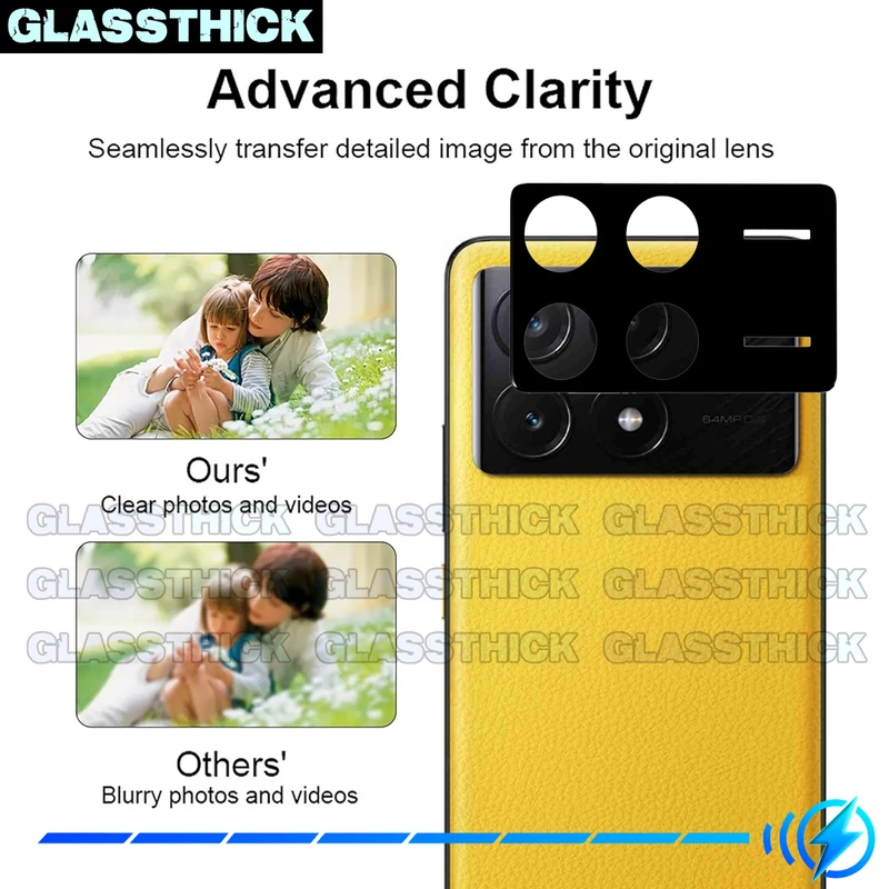 محافظ لنز دوربین گلستیک مدل 3D-GL مناسب برای گوشی موبایل شیائومی Poco X6 Pro