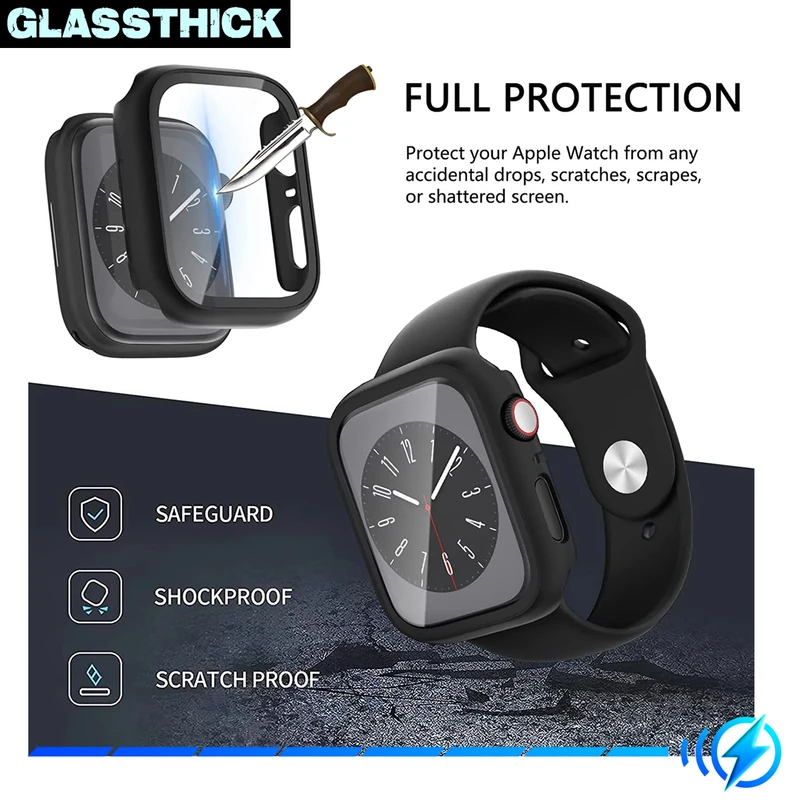 کاور گلستیک مدل GT-360 مناسب برای اپل واچ Series 8 Aluminum 41mm / Series 7 Aluminum 41mm به همراه محافظ صفحه نمایش