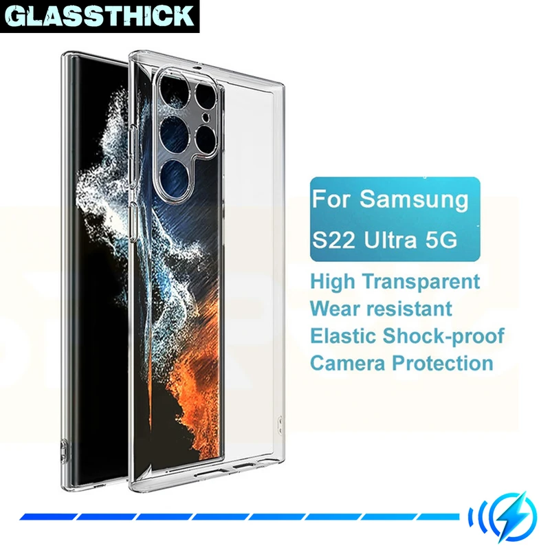 کاور گلستیک مدل Clear مناسب برای گوشی موبایل سامسونگ Galaxy S22 Ultra