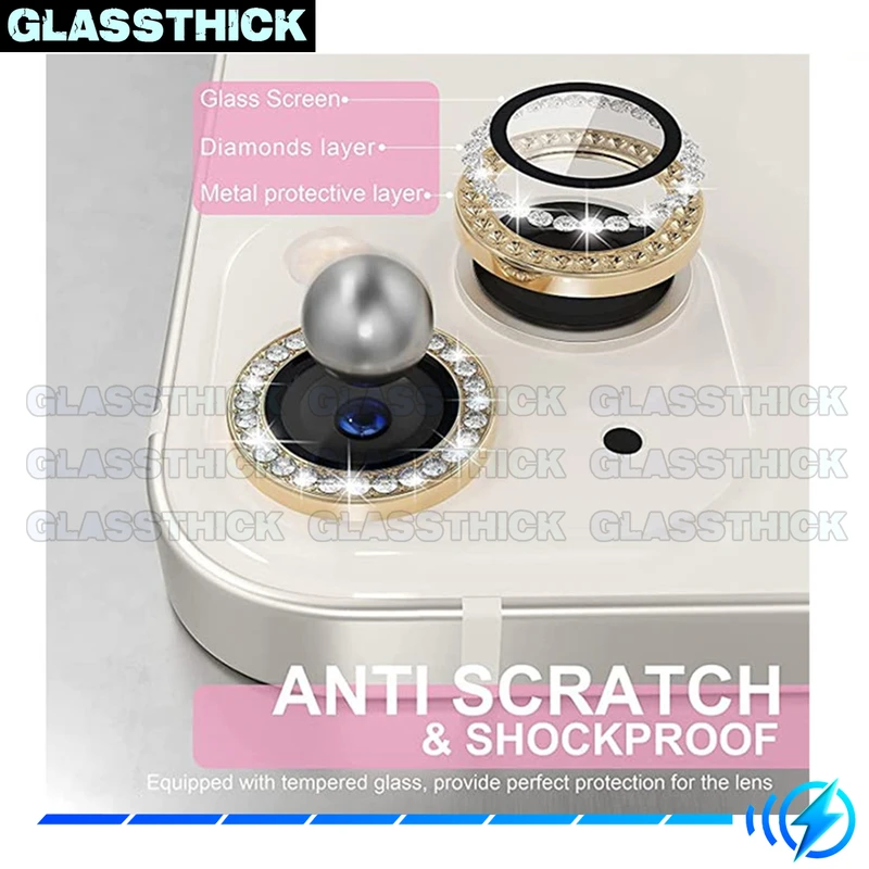 محافظ لنز دوربین گلستیک مدل Ring Metal Diamond مناسب برای گوشی موبایل سامسونگ Galaxy A14 4G / A14 5G