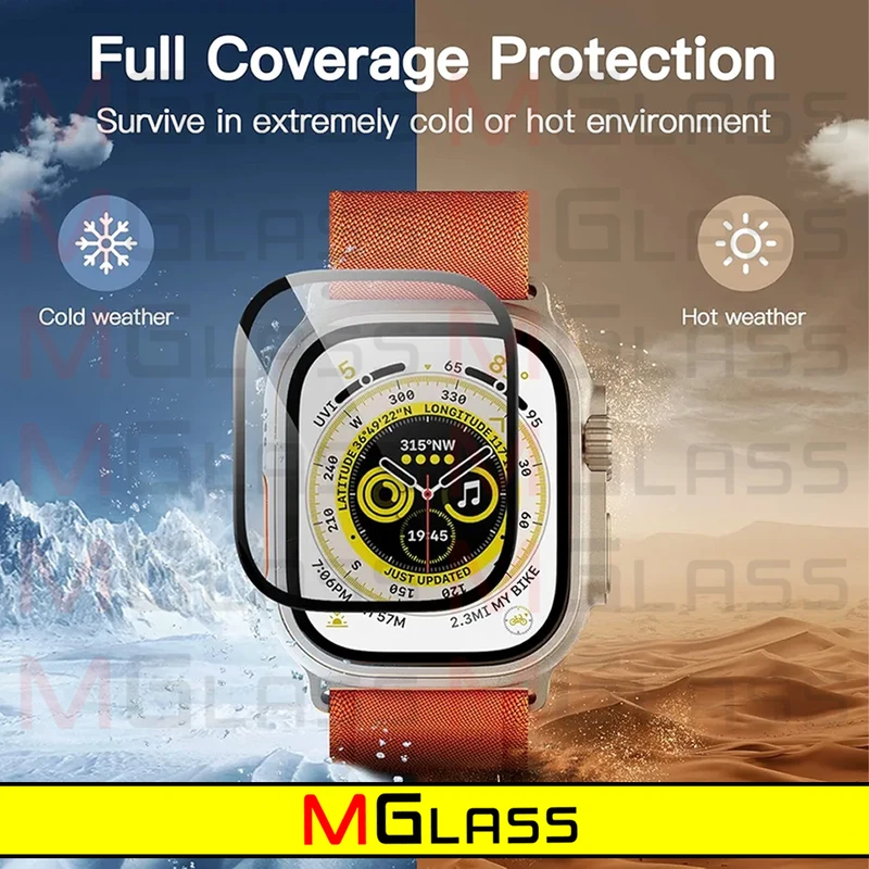 محافظ صفحه نمایش شیشه‌ای ام‌گلس مدل SH-FULL-MG مناسب برای اپل واچ Ultra 49mm / Ultra 2 49mm