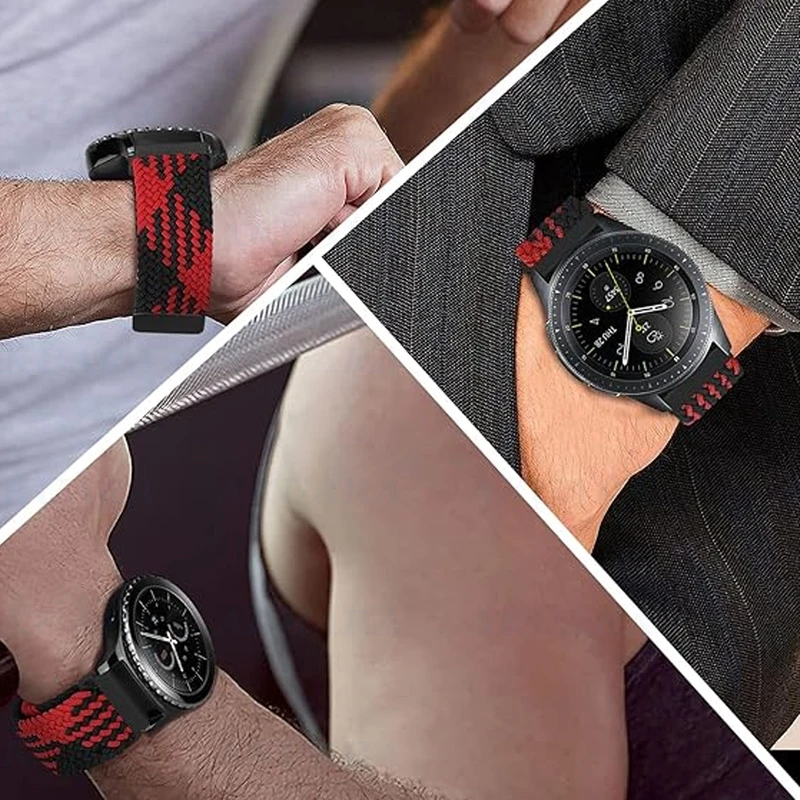 بند آکوآرا مدل RdBlk-Woven مناسب برای ساعت هوشمند سامسونگ Galaxy Watch 4 40mm / Watch 4 44mm / Watch 5 Pro 45mm / Watch 5 44mm