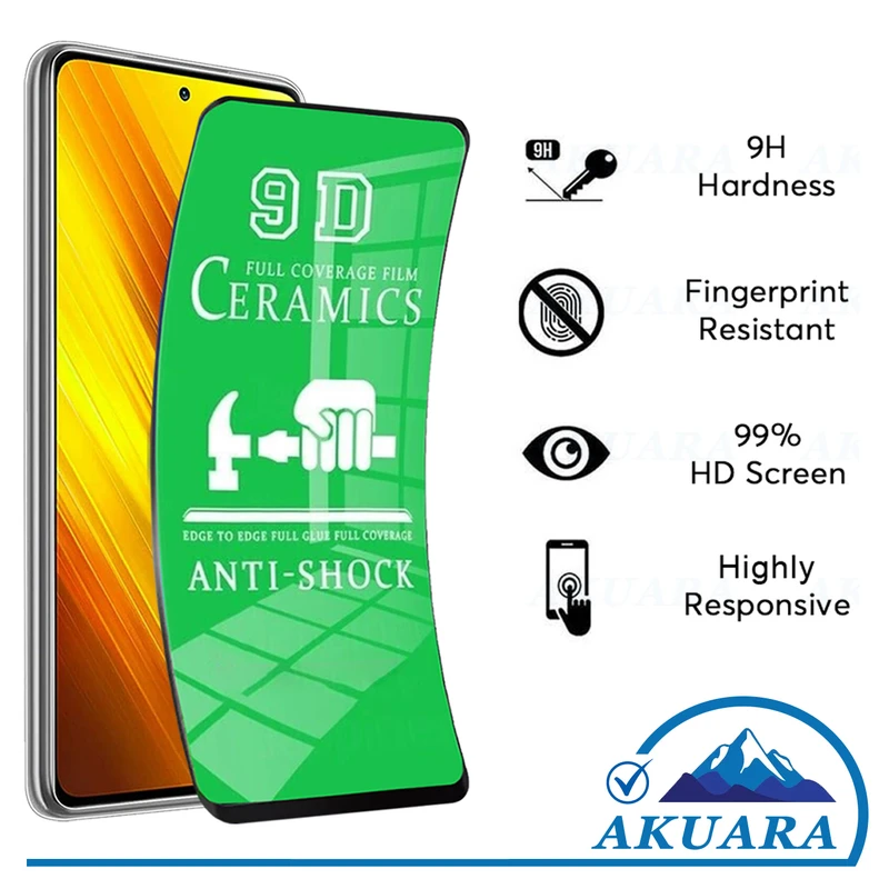 محافظ صفحه نمایش سرامیکی آکوآرا مدل CR2 AKU مناسب برای گوشی موبایل سامسونگ Galaxy A71 / A91 / Note 20 / F62 مجموعه دو عددی